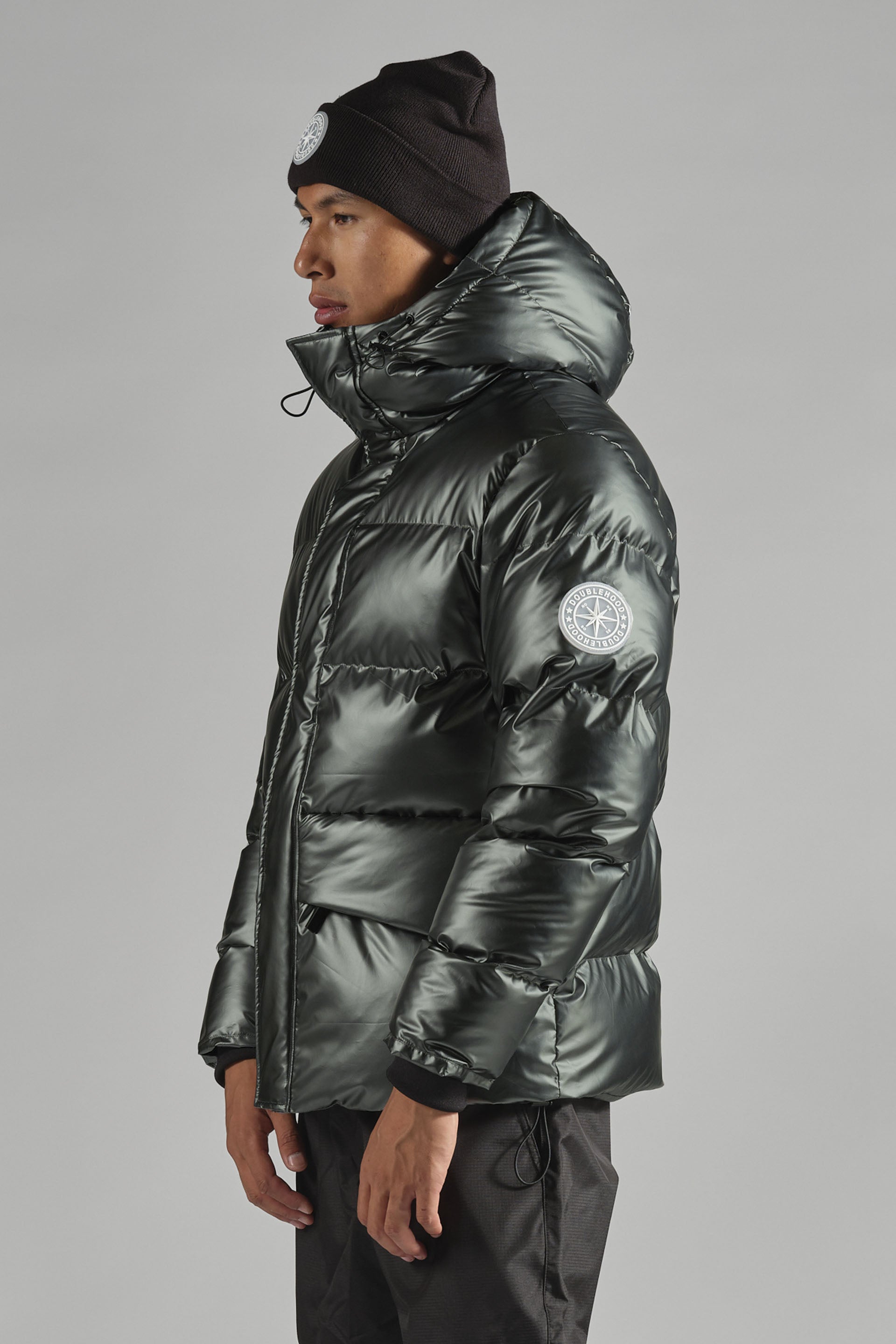 Doudoune zippée coupe-vent kaki DOUBLEHOOD