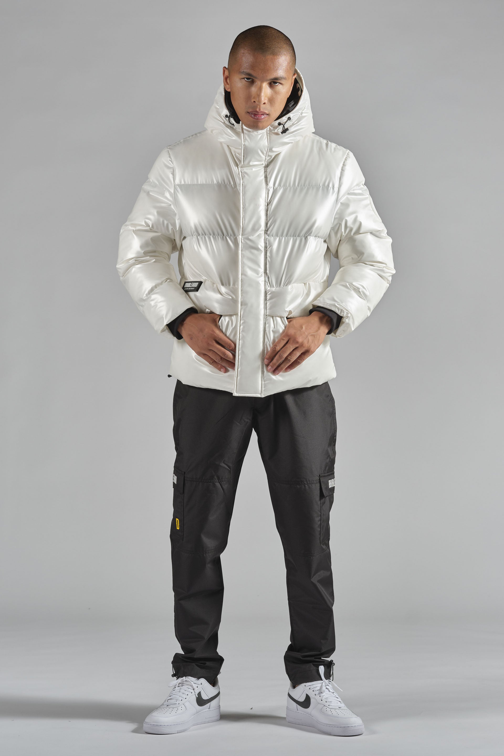 Doudoune zippée coupe-vent blanc DOUBLEHOOD