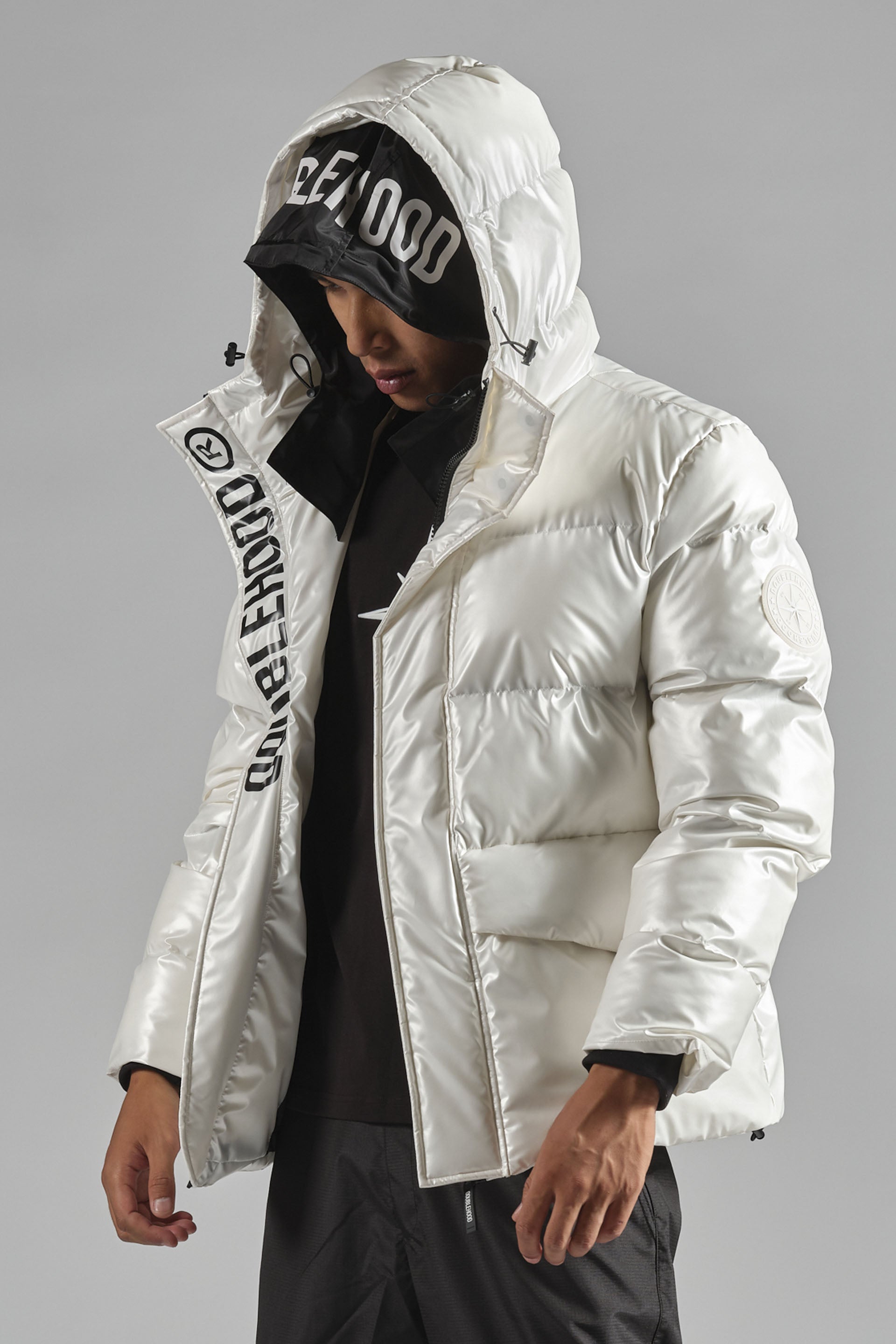 Doudoune zippée coupe-vent blanc DOUBLEHOOD