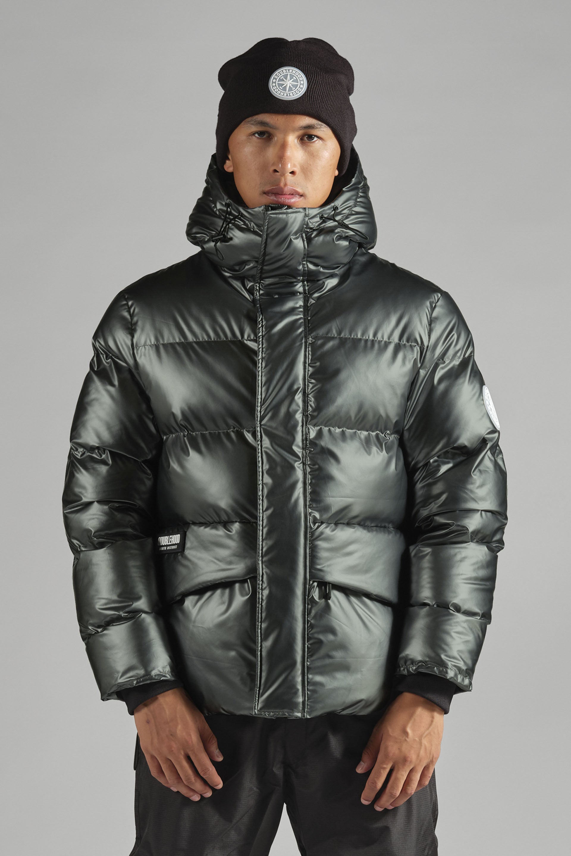 Doudoune zippée coupe-vent kaki DOUBLEHOOD