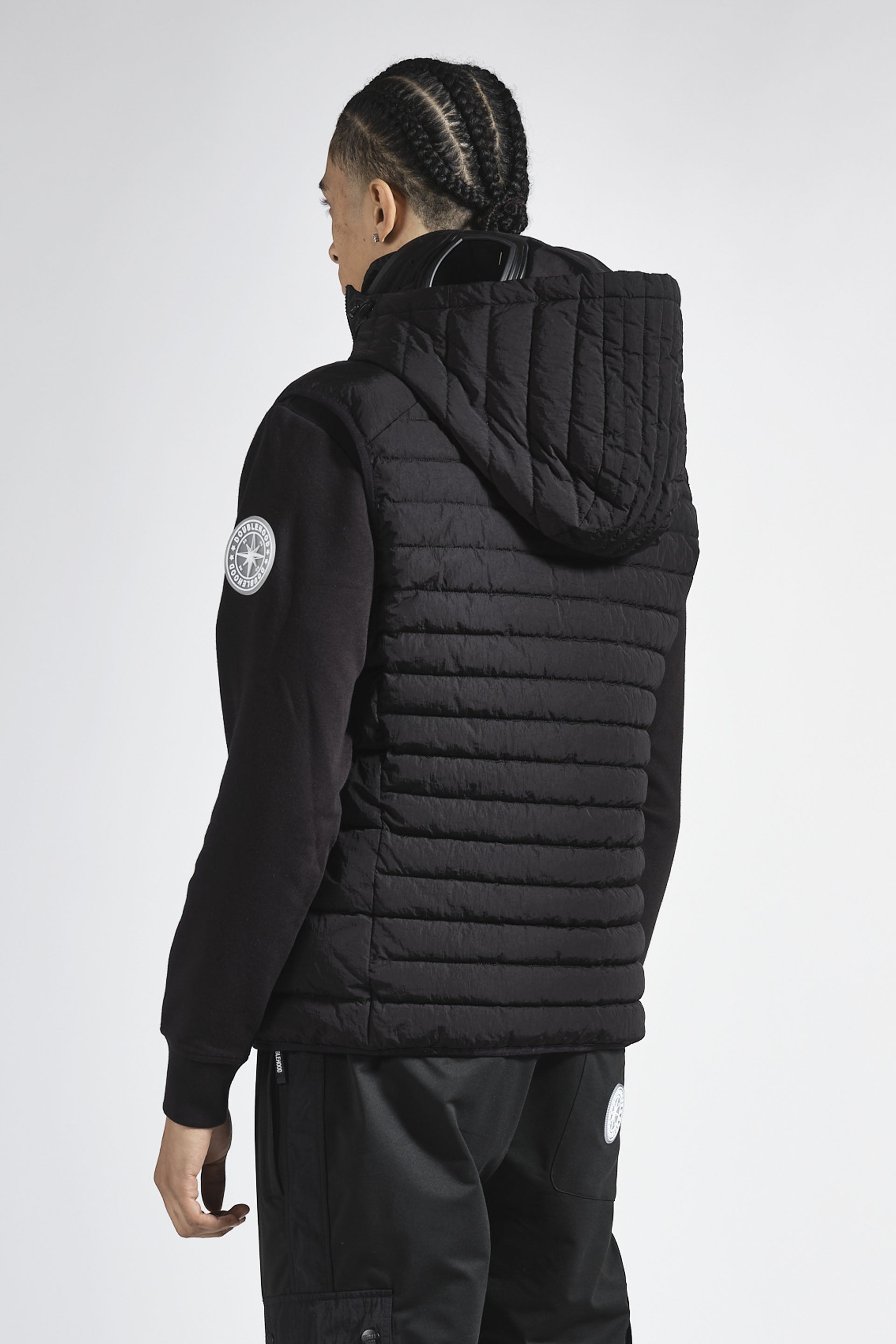 Veste sans manche noir avec capuche DOUBLEHOOD - Streetwear
