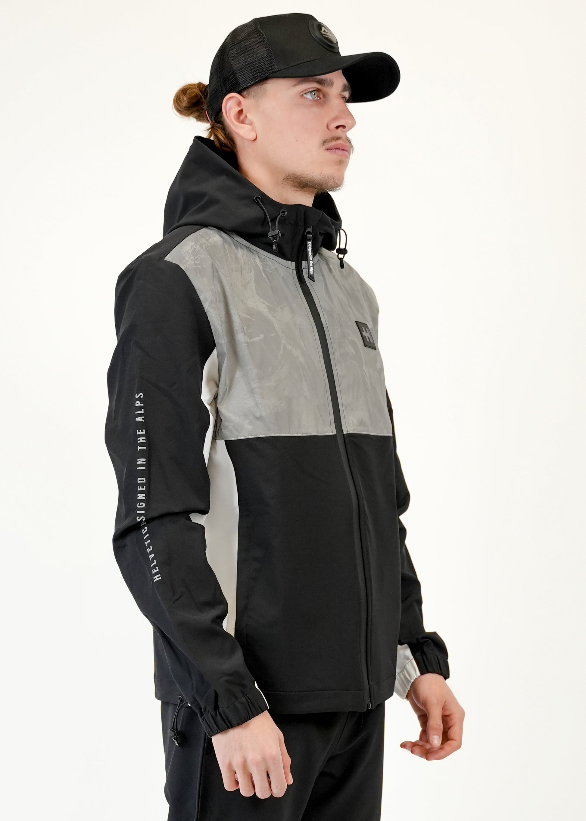 Veste HELVETICA Noir et Grise  Homme - Streetwear