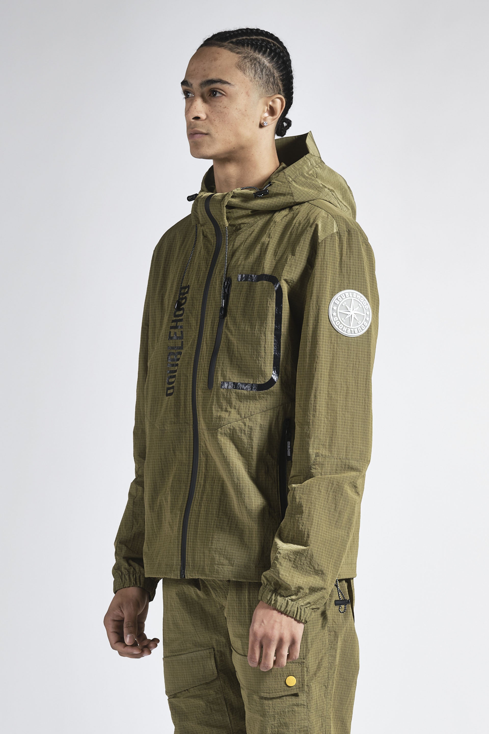Veste zippée kaki homme DOUBLEHOOD