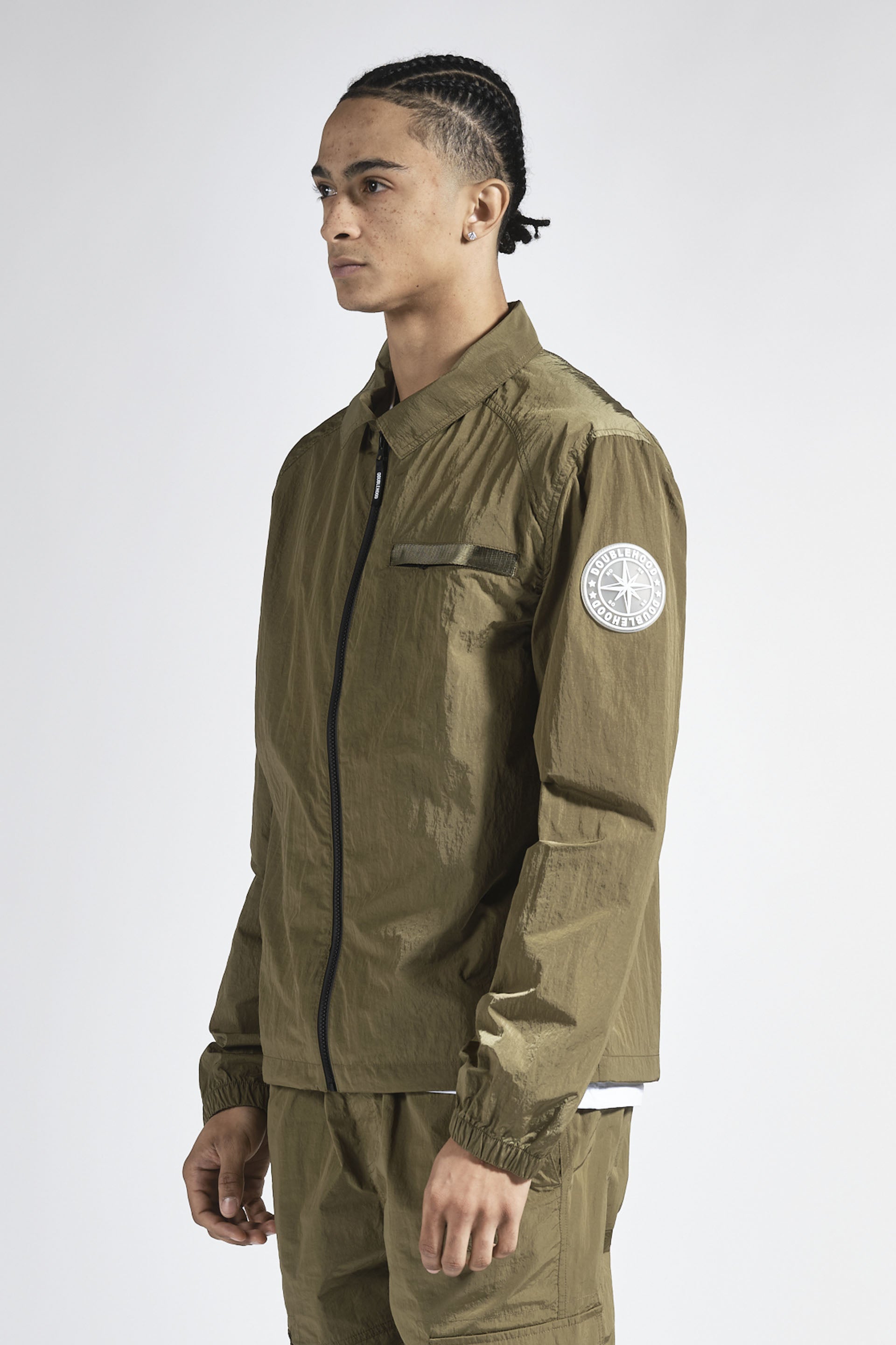 Veste zippée kaki DOUBLEHOOD