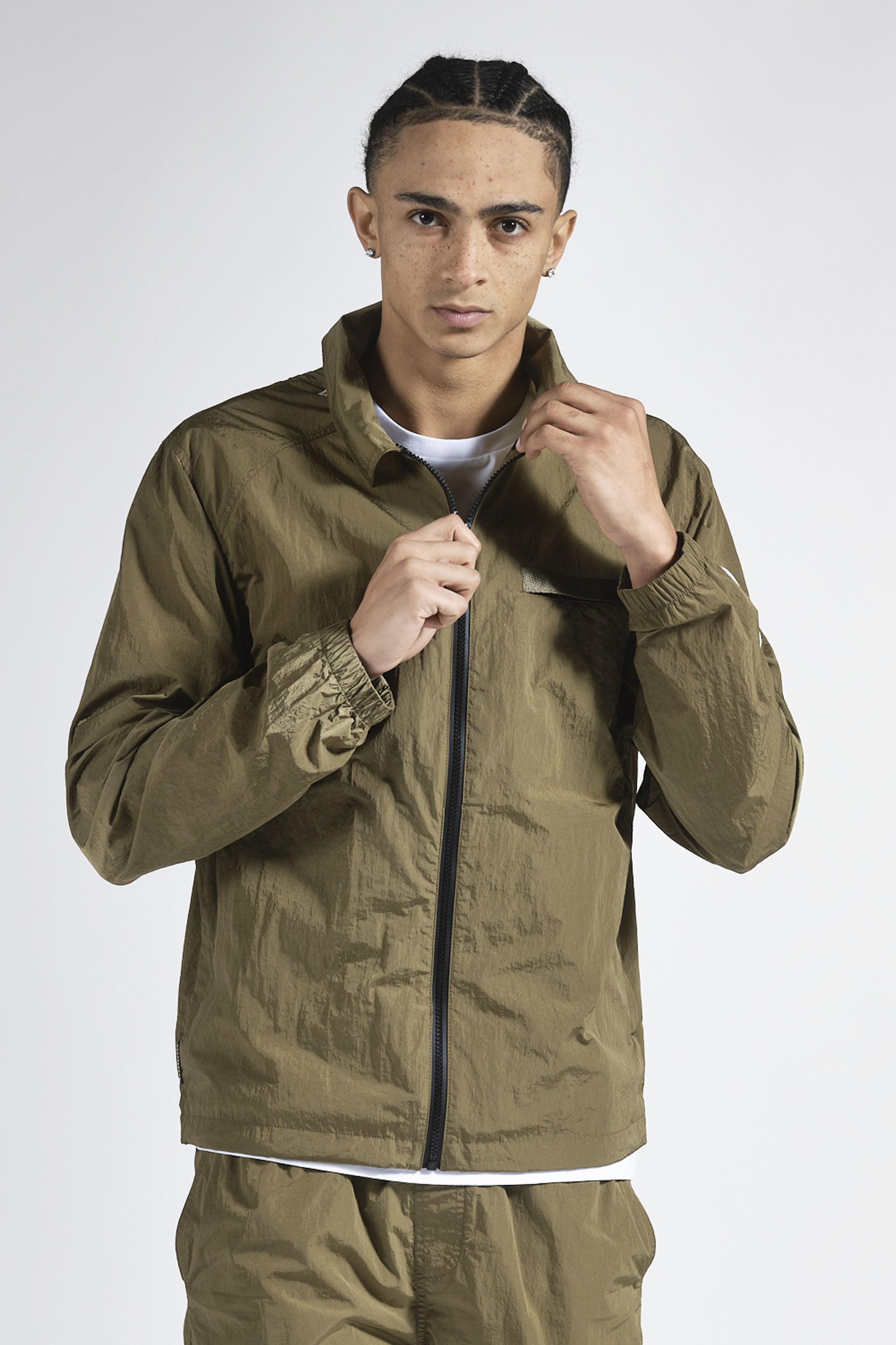 Veste zippée kaki DOUBLEHOOD