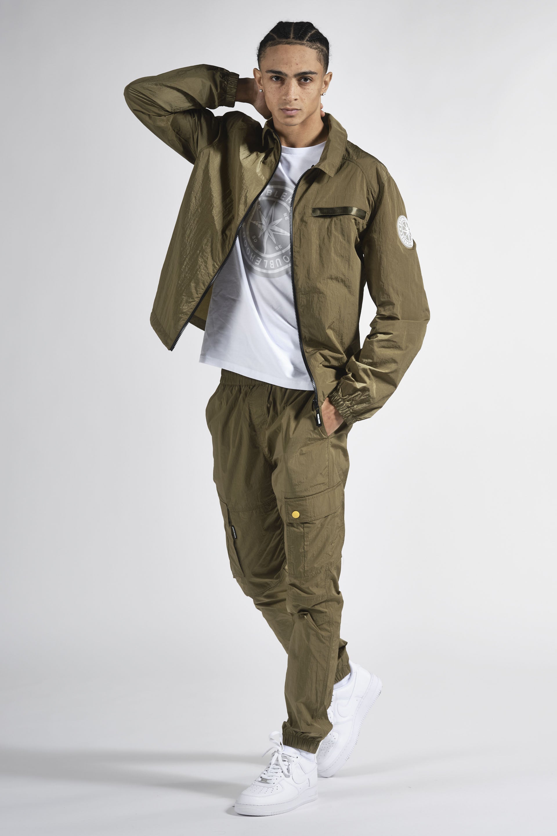 Veste zippée kaki DOUBLEHOOD