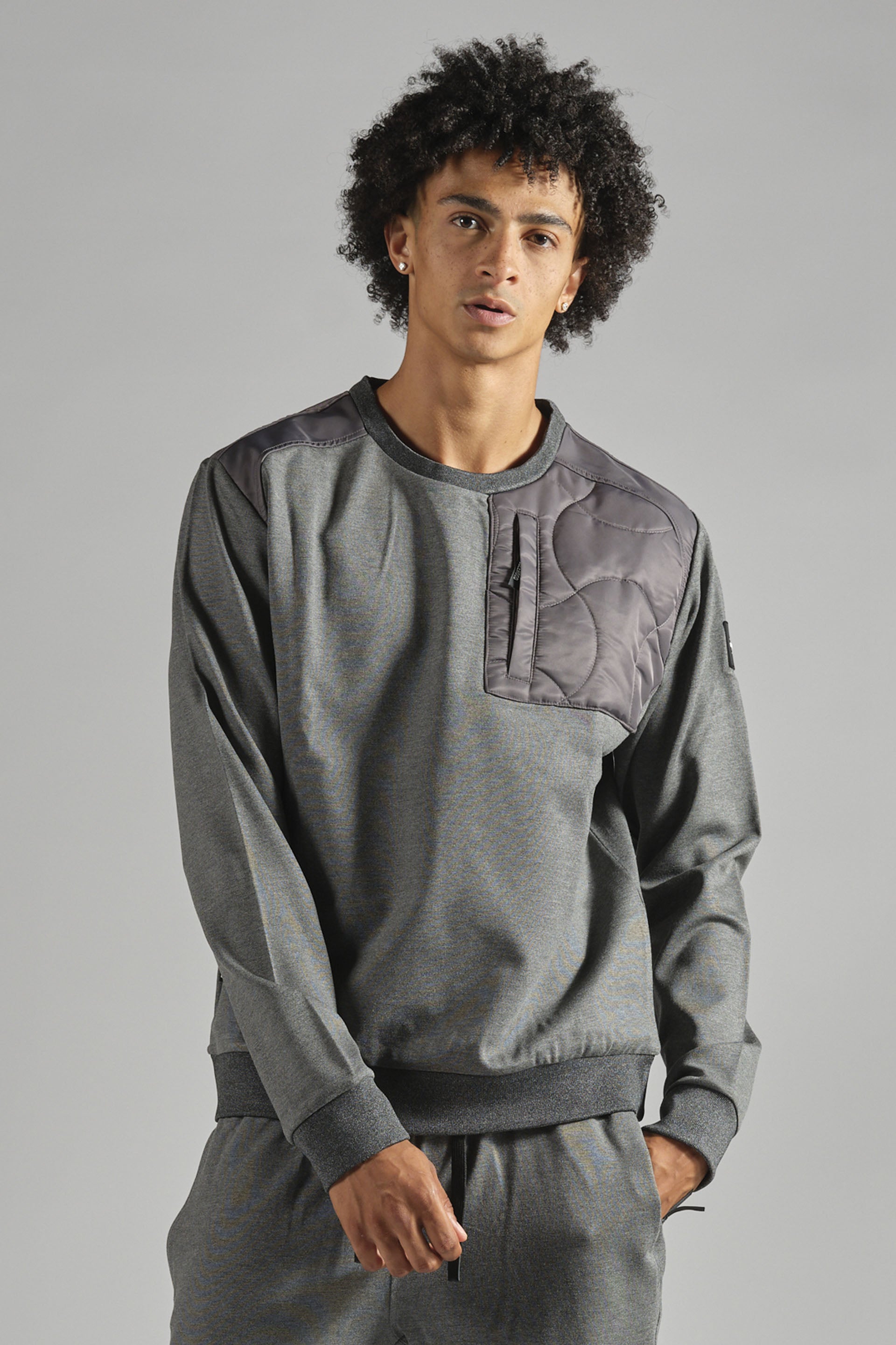 Pull gris homme streetwear DOUBLEHOOD
