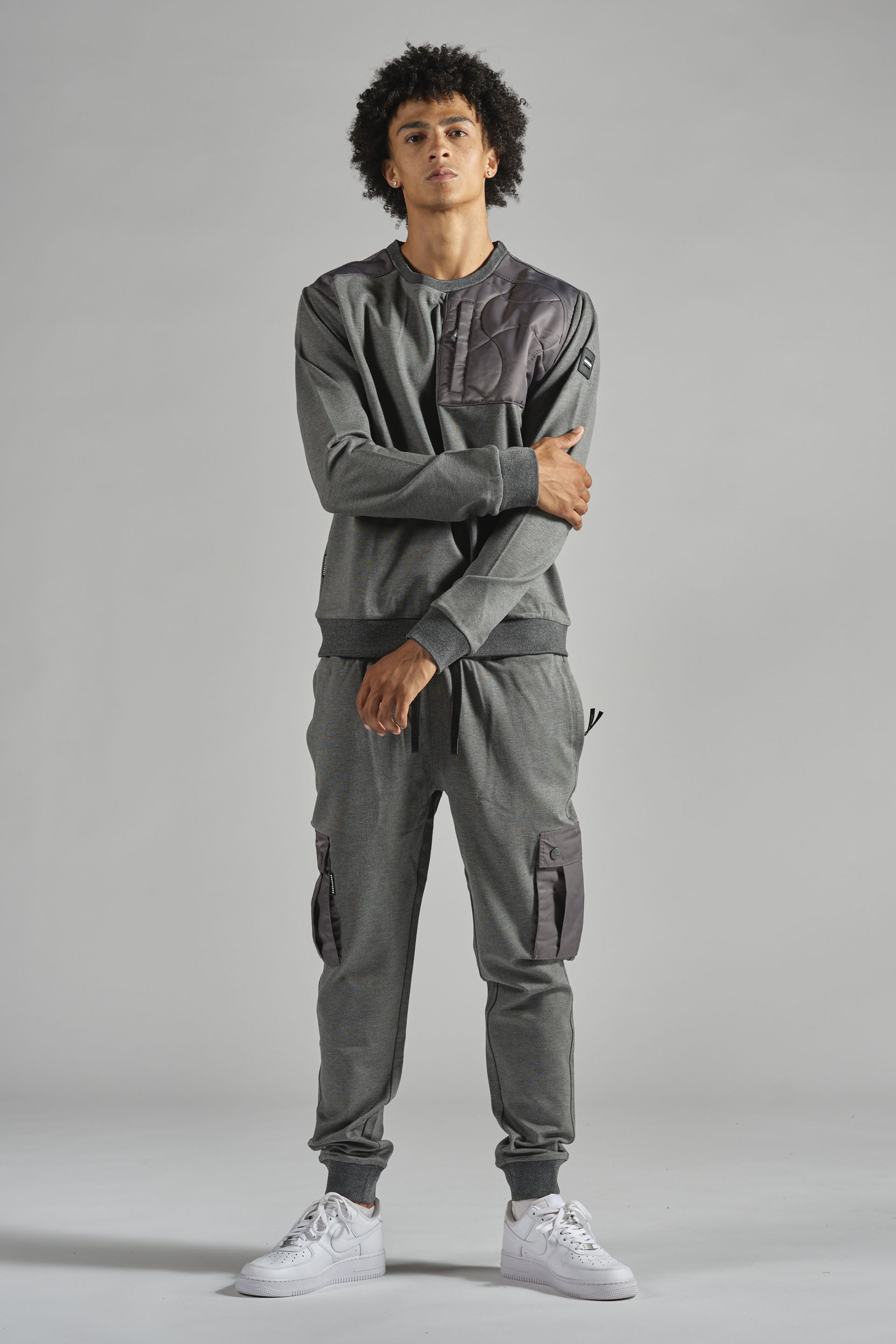 Pull gris homme streetwear DOUBLEHOOD