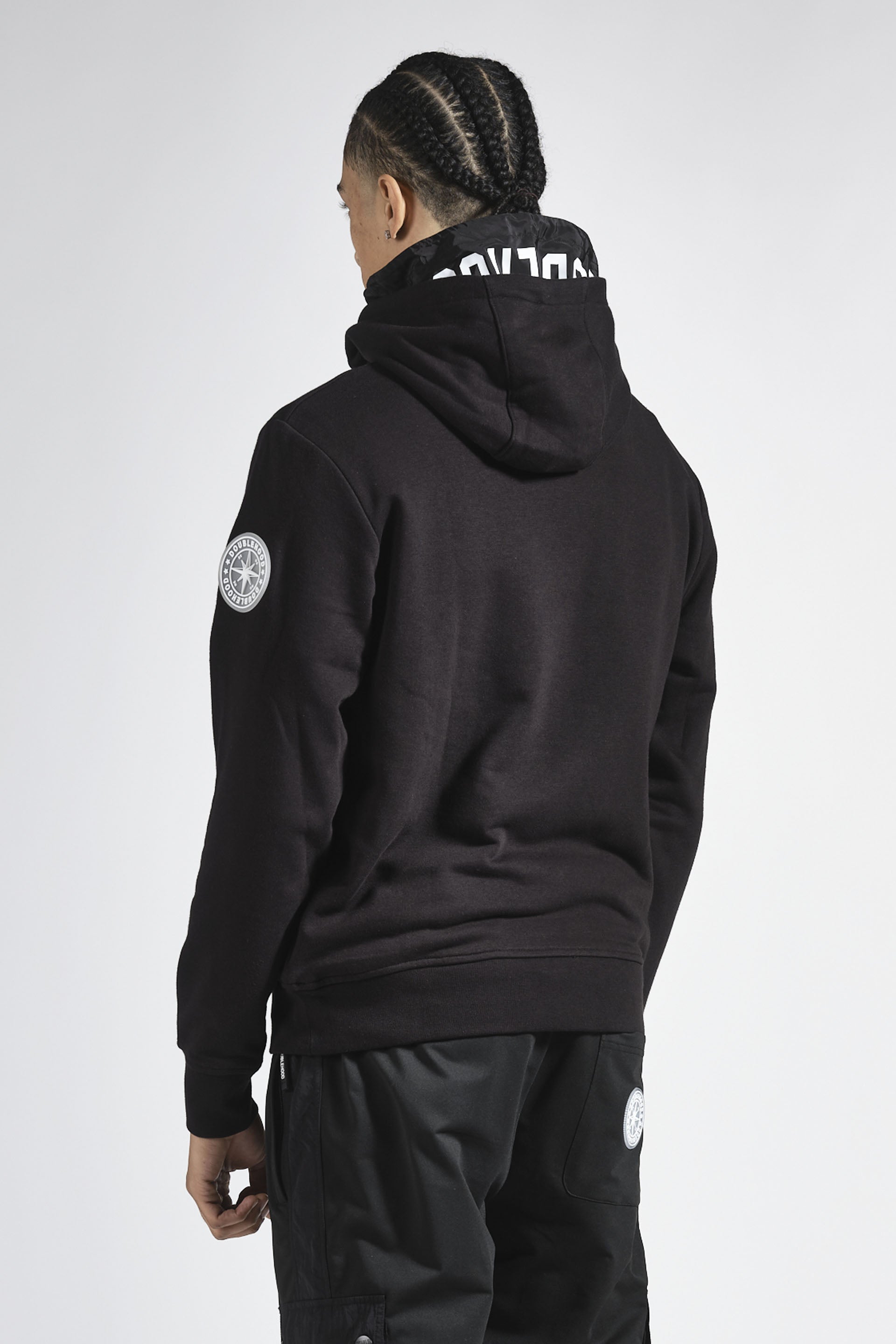 Pull à capuche homme noir Streetwear DOUBLEHOOD
