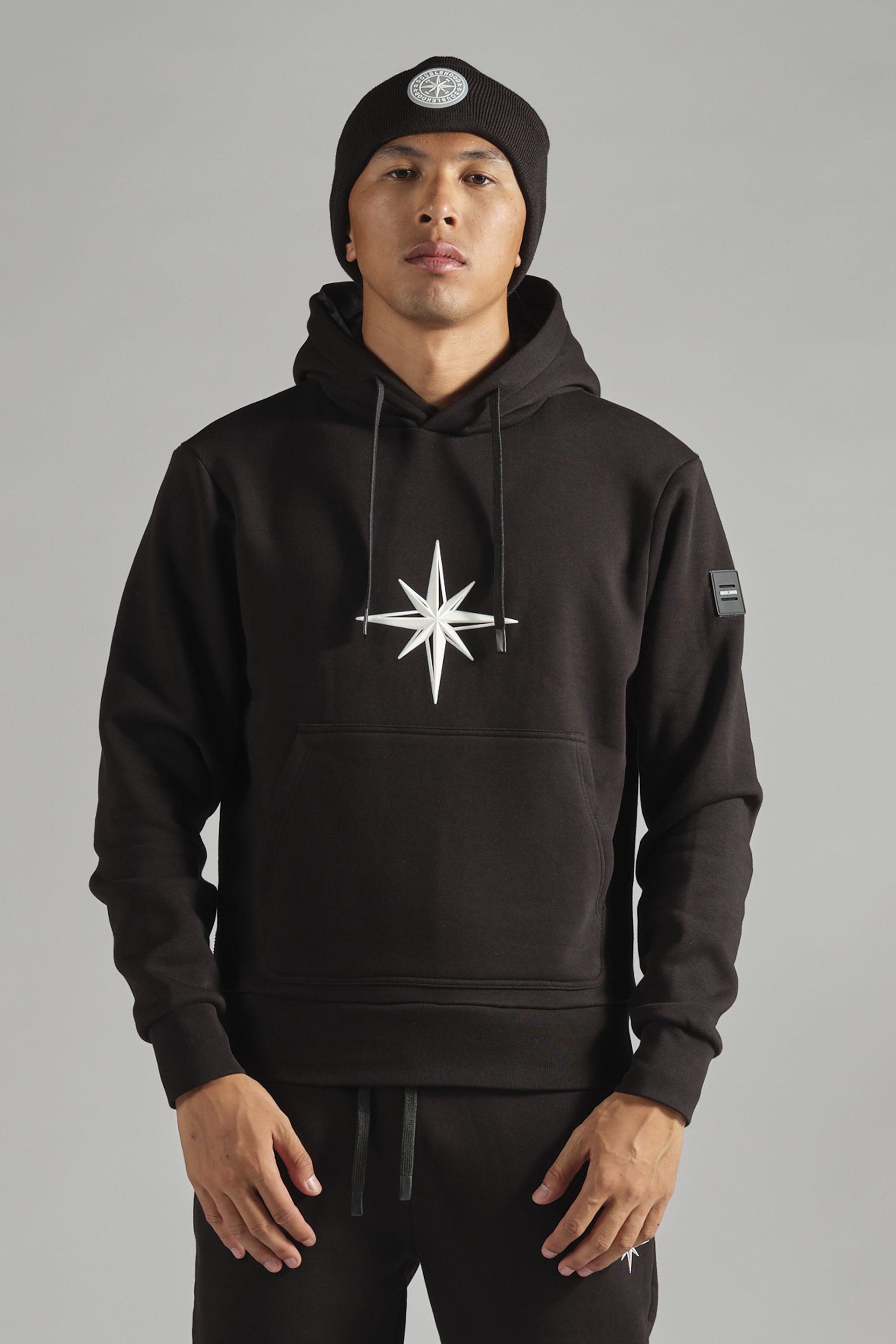 Pull à capuche homme streetwear noir DOUBLEHOOD