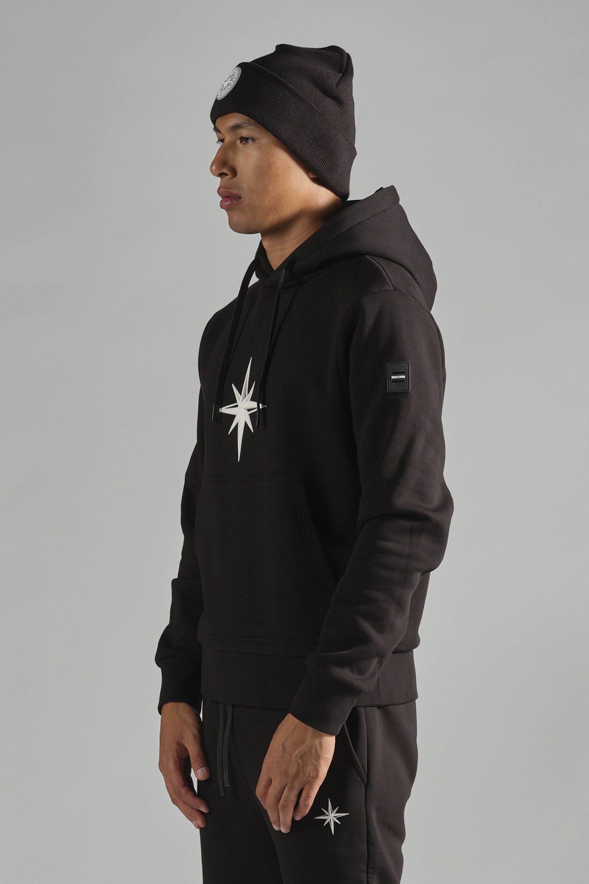 Pull à capuche homme streetwear noir DOUBLEHOOD