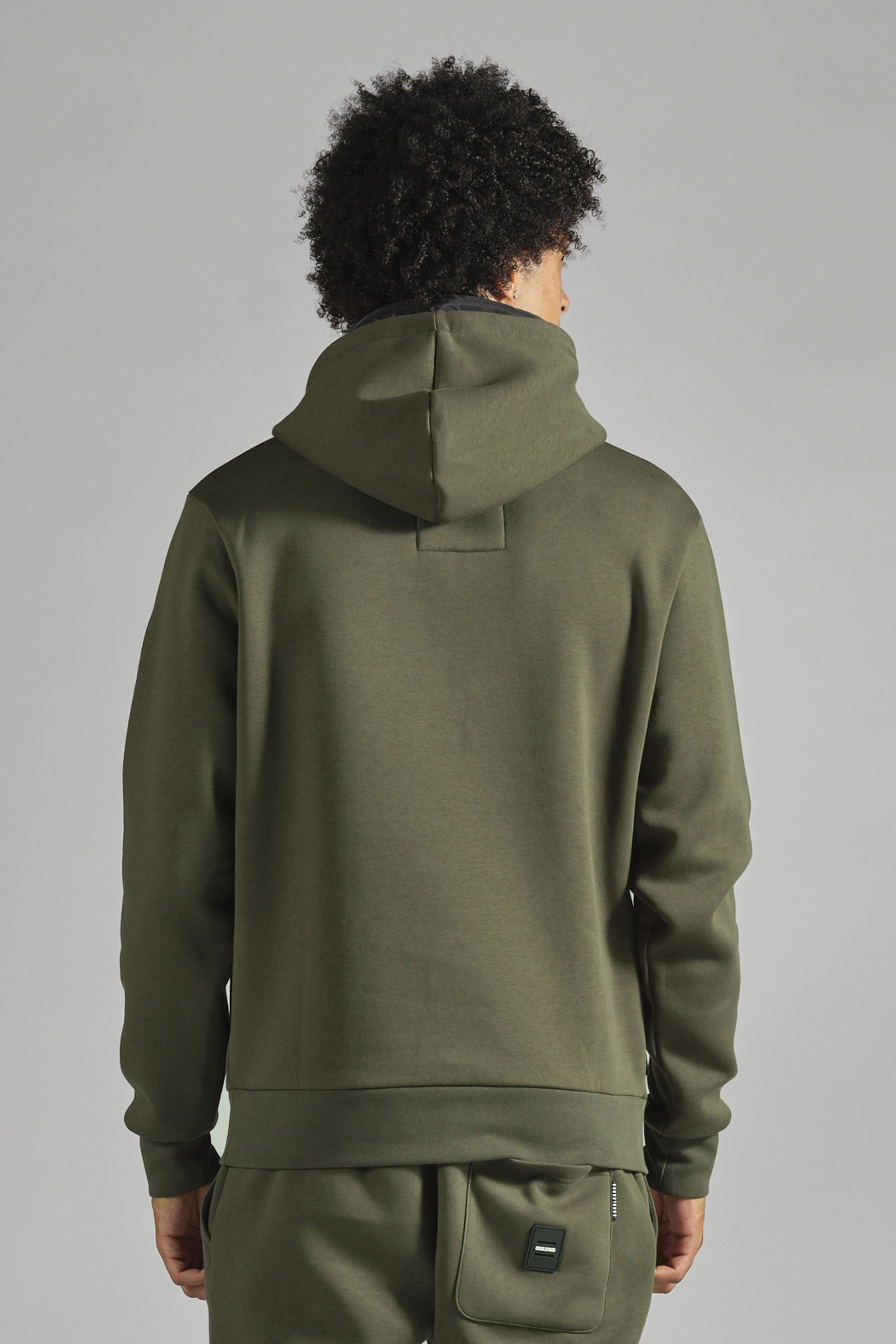Pull à capuche homme streetwear kaki DOUBLEHOOD